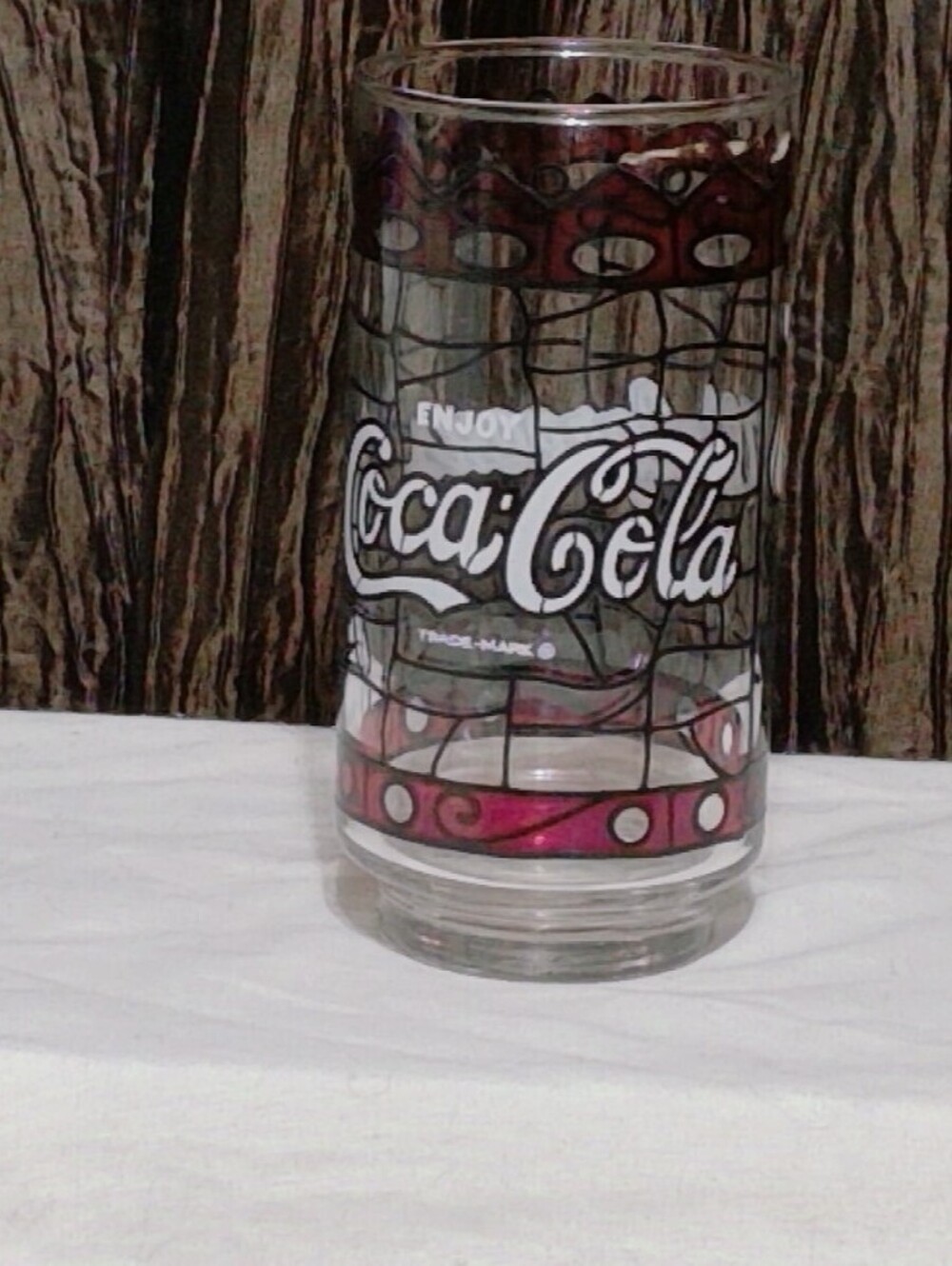 Walgreens Coca-Cola Stained Glass Style Drinking Glass